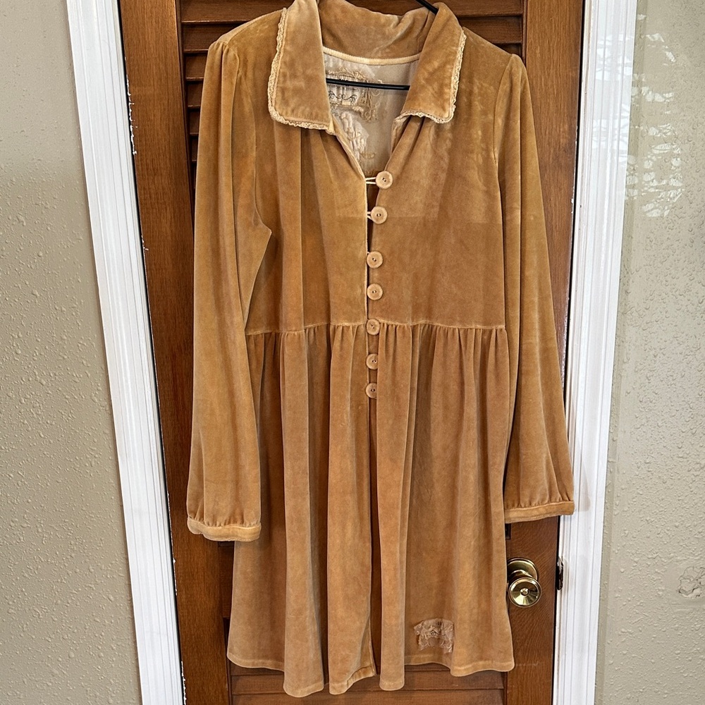 Tan Button-Up Velvet jacket